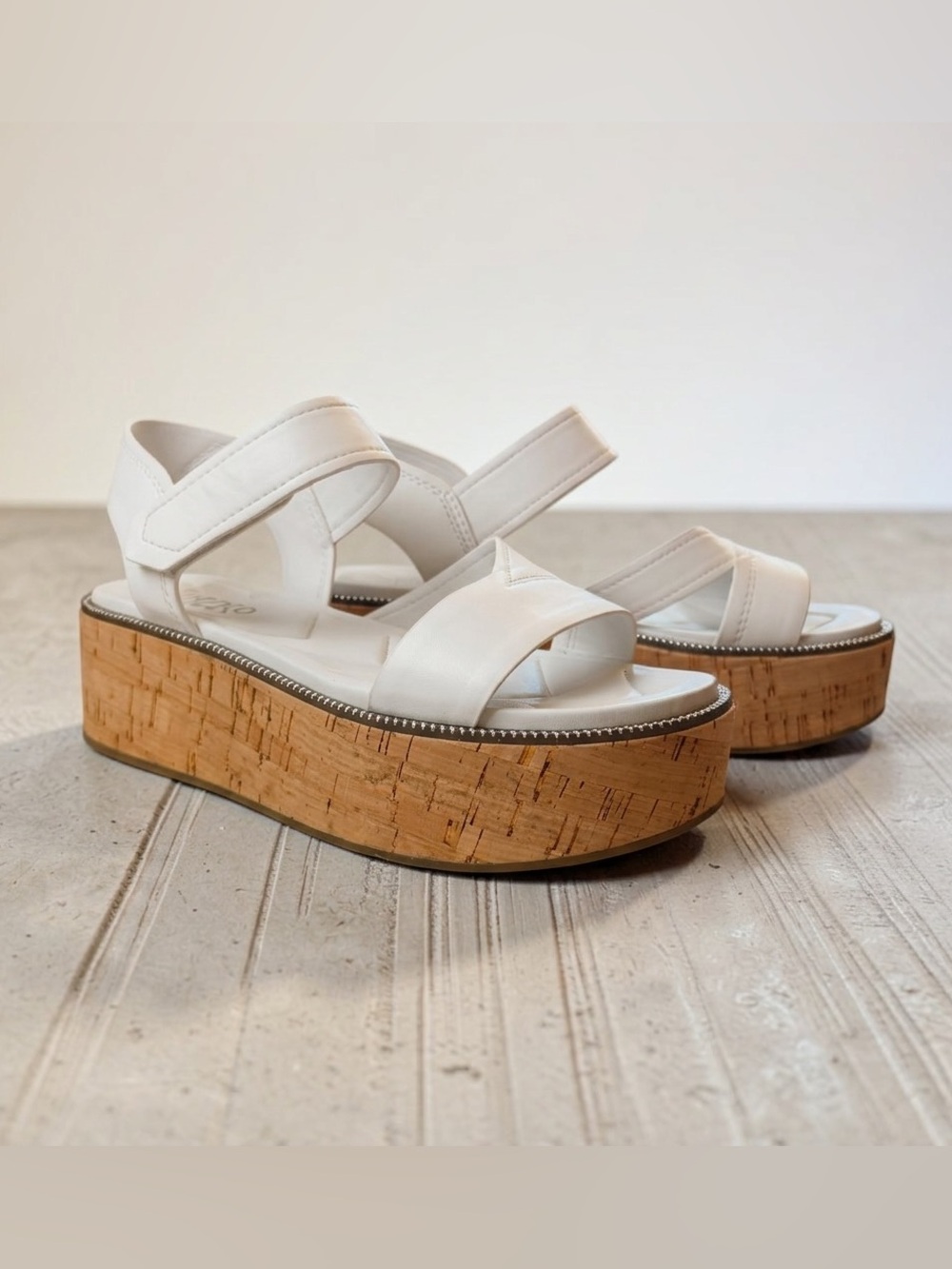 Sam Edelman white Platform Cork Sandals